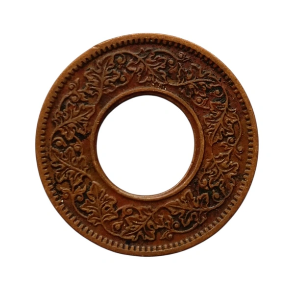 (1943 - 1947) 1 Pice (HOLE COIN) - George 6th King - Used Coin - 1945