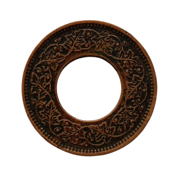 (1943 - 1947) 1 Pice (HOLE COIN) - George 6th King - Used Coin - 1947