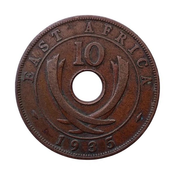 1935 East Africa 10 Cents Coin - George 5th King