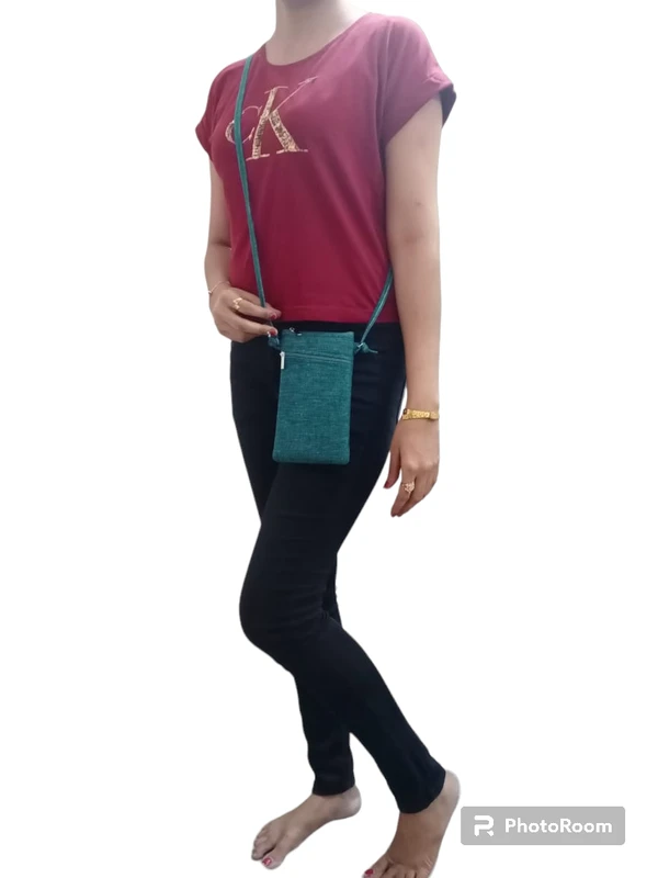 Rama Fashion  Mobile Sling Bag For Women  - Green