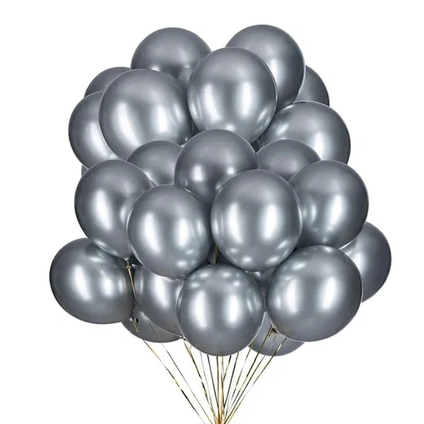 Silver Chrome Balloons ( 50 Pc Pack) - 9 Inch, Silver