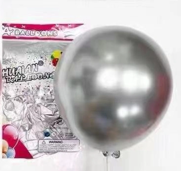 Silver Chrome Balloons ( 50 Pc Pack) - 9 Inch, Silver