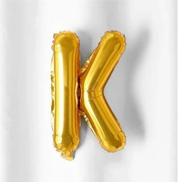 "K" Letter-Alphabet foil balloon - 16 Inch, Golden