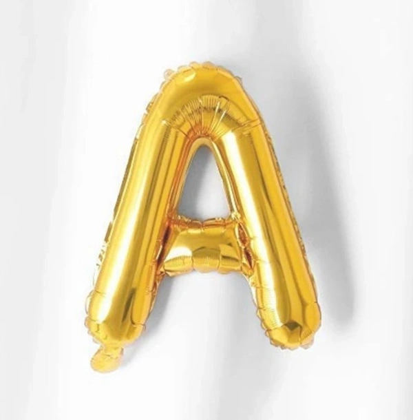 "A" Letter-Alphabet foil balloon - 16 Inch, Golden