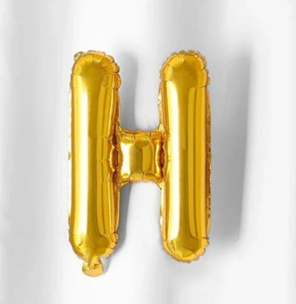 "H" Letter-Alphabet foil balloon - 16 Inch, Golden
