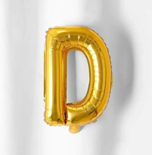 "D" Letter-Alphabet foil balloon - 16 Inch, Golden