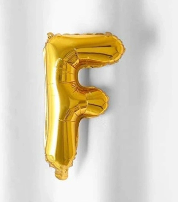 "F" Letter-Alphabet foil balloon - 16 Inch, Golden