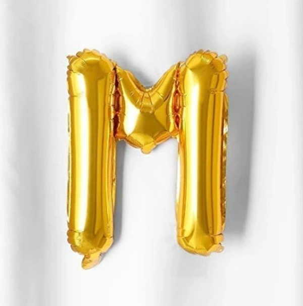 "M" Letter-Alphabet foil balloon - 16 Inch, Golden