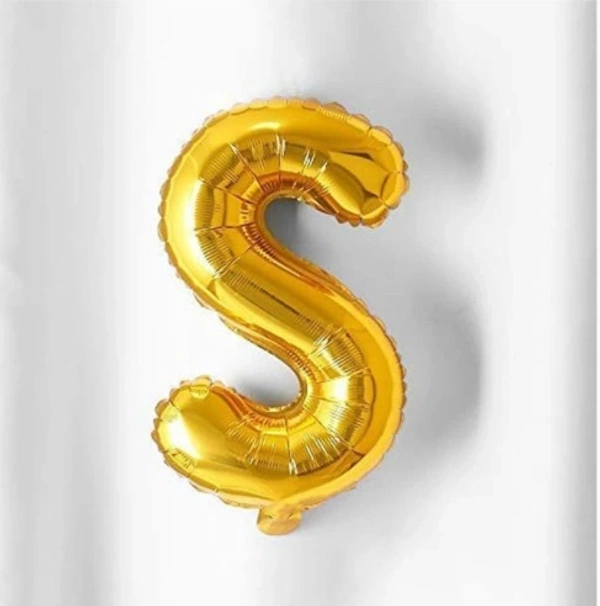 "S" Letter-Alphabet foil balloon - 16 Inch, Golden