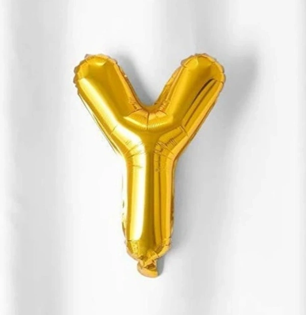 "Y" Letter-Alphabet foil balloon - 16 Inch, Golden