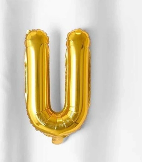 "U" Letter-Alphabet foil balloon - 16 Inch, Golden