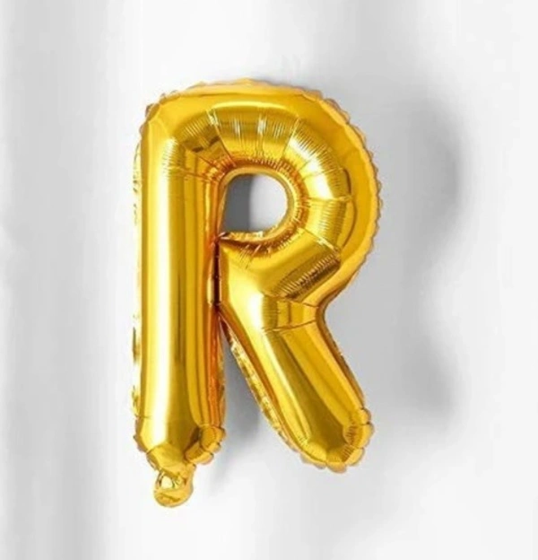 "R" Letter-Alphabet foil balloon - 16 Inch, Golden