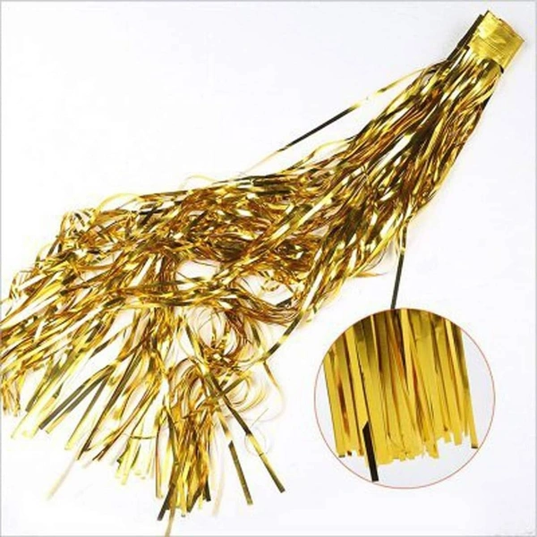 Golden Foil Fringe Curtain - 3*6, Golden