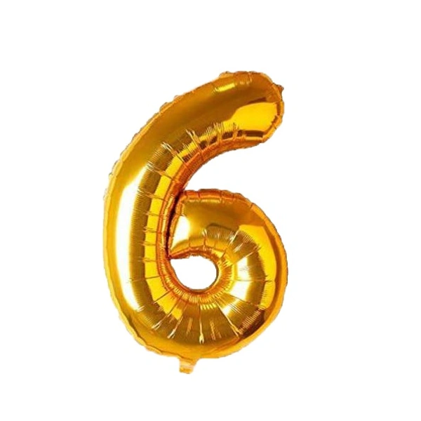 "6" Number foil balloon - 16 Inch, Golden