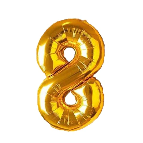 "8" Number foil balloon - 16 Inch, Golden