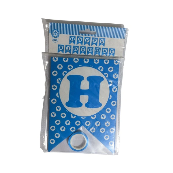 Decor Dex Happy Birthday Star Banner  - 13 Card, Blue