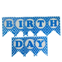 Decor Dex Happy Birthday Star Banner  - 13 Card, Blue