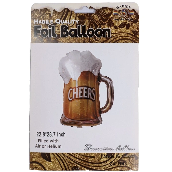 Decor Dex Cheers Beer Foil Balloons  - Big, Golden