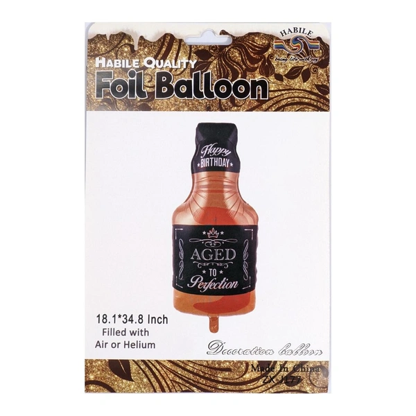 Decor Dex Whisky Happy Birthday Foil Balloon - Big, Black