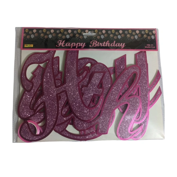 Decor Dex Happy Birthday Glitter Banner - Pink