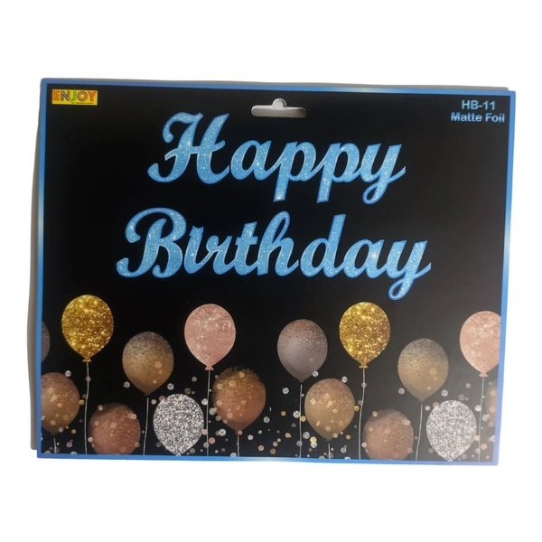 Decor Dex Happy Birthday Glitter Banner - Blue