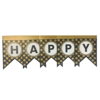 Decor Dex Happy Birthday Circle Banner - 13 Card, Golden