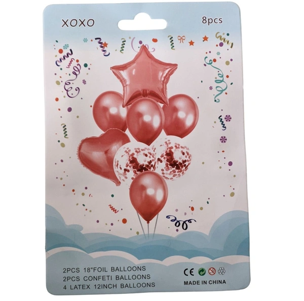 Decor Dex Star Heart balloons combo - Big, Pink