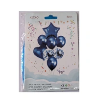 Decor Dex Star heart balloons combo - Blue