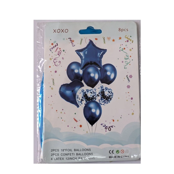 Decor Dex Star heart balloons combo - Blue