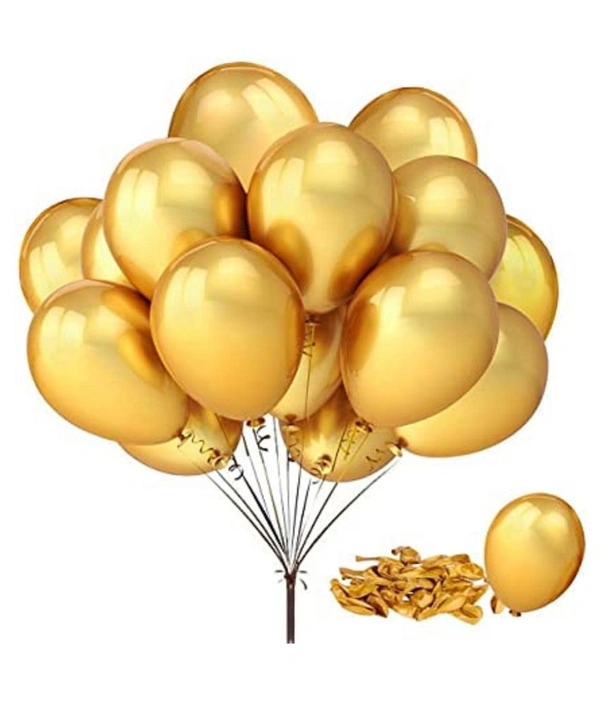 Dex Golden Metallic Balloons (40pc) - 9 Inch, Golden