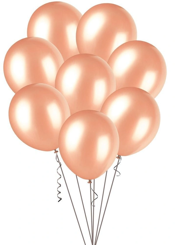 Decor Dex Rose Gold Metallic Balloons (40pc) - 9 Inch, Rose Gold