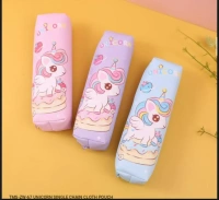 Unicorn Pencil Pouch Soft Shine Cute Pencil Case Geometry Box for Girls Storage Bag Travel Pouch School Stationery