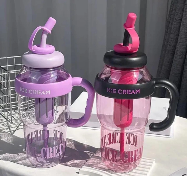 Fruit Infuser Detox Ice Cream Theme Sipper Bottle, BPA-Free Stylish Water Bottle, Fruit Detox Bottle