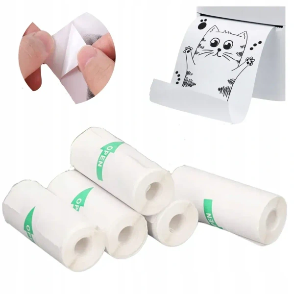 Mini Bluetooth Thermal Printer, Portable Label Printer Inkfree Printer - PAPER ROLL