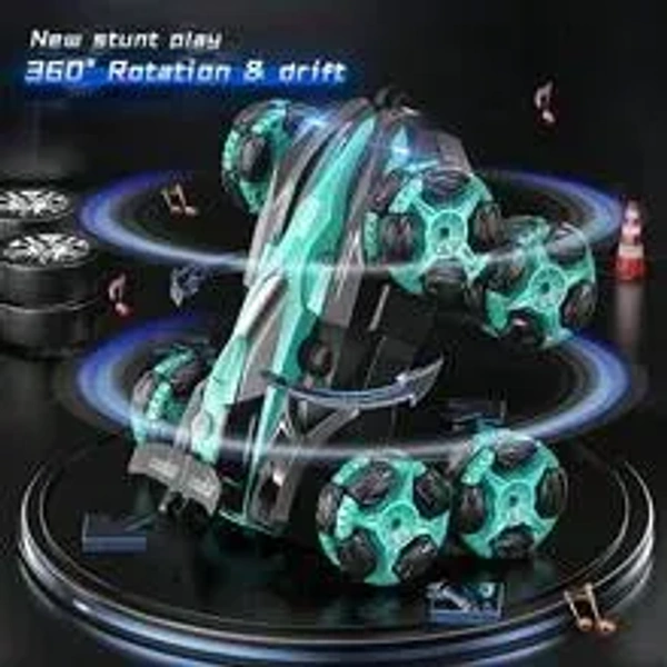 Children'S Remote Control Car 2.4g Electric Eight-Wheel Rocker Drift Stunt Remote Control Body Music Spray Rolling Climbing Off-Road Vehicle Wireless Remote Control Car