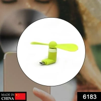 Type-C Mini Fan 2-Blade Fan High Speed USB Fan, Mobile Cooler, Mini fan Support with All Android & Type-C Smatphones & Black Colour Round