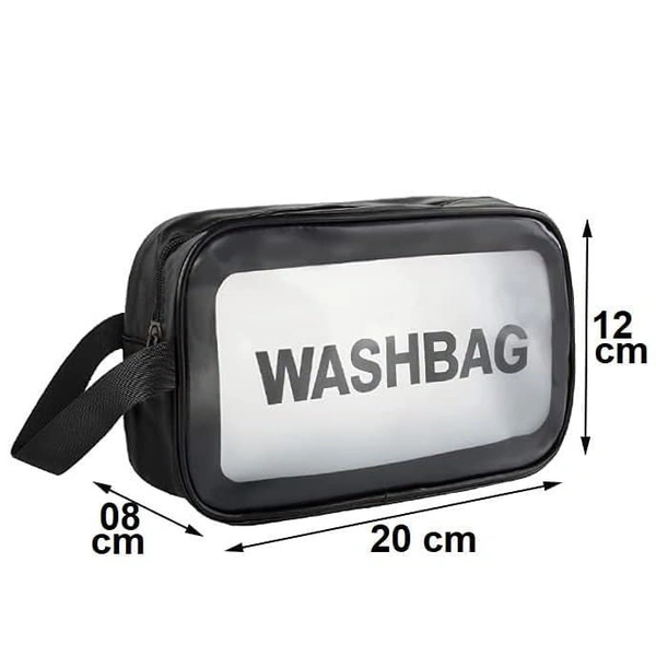 Wash Bag Pouch for Travel Kit Toiletry Bag Cosmetic Bag Make Up Box for Brushes, Accessories with Handle, Large Capacity Translucent Waterproof Travel Storage Mini Size - Small