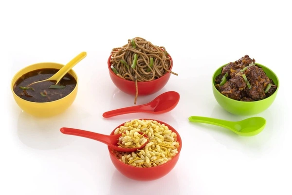 Plastic Soup Bowl Spoon Set(6 Piece Set) 6 Bowl and 6 Spoon