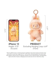 La-bubu 3rd Gen Action Figure Toy Monster Bunny Plush Keychain, Soft Furry Doll Toy, Rainbow Eyes, Creepy Smile, Bag Charm