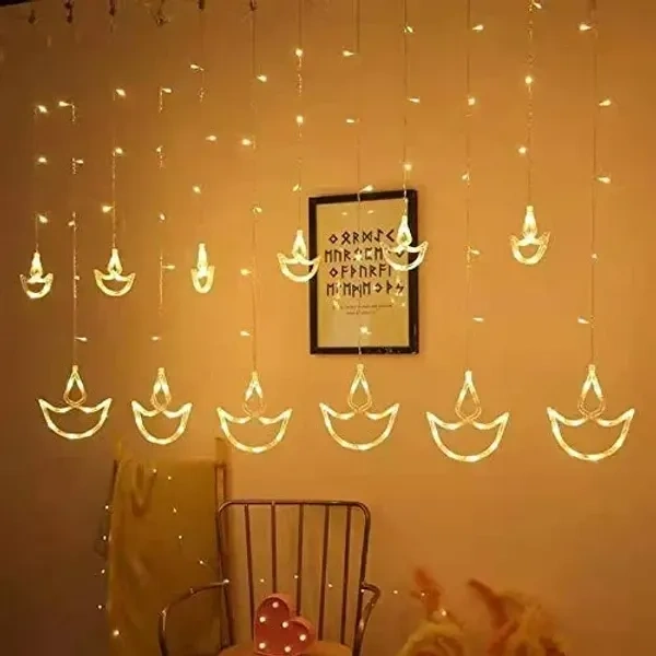 6+6 Diya/Diwali Led Light Curtain