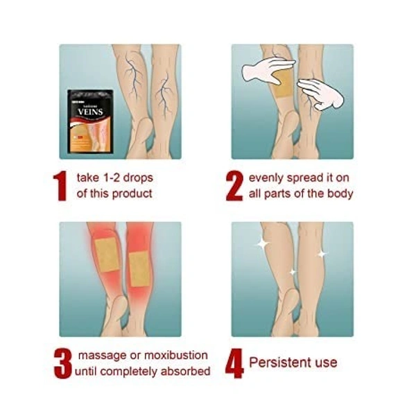 Veins Patches Dredge Vein Smoothing Varicose Veins Reduce Swelling Relieve Pain Instant Relief From Muscular Pain Improve Blood Circulation Skin Friendly (12pcs)
