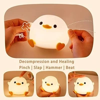 DoDo Duck Night Light, Zorzel Cute Duck Lamp, Silicone Dimmable Nursery Nightlight, Rechargeable LED Bedside Lamp with 20 Minutes Timer & Tap Control Baby Girls Women Bedrooms, Living Room