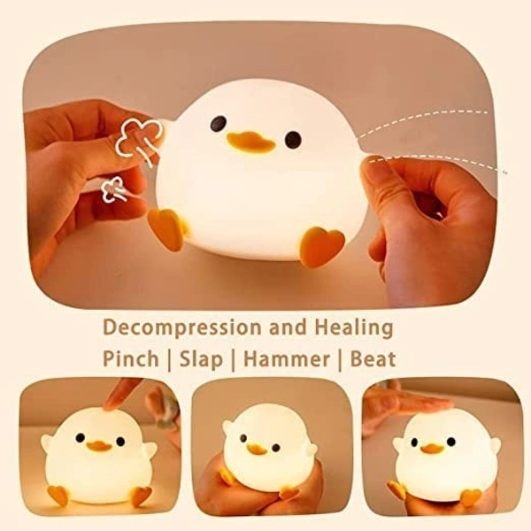 DoDo Duck Night Light, Zorzel Cute Duck Lamp, Silicone Dimmable Nursery Nightlight, Rechargeable LED Bedside Lamp with 20 Minutes Timer & Tap Control Baby Girls Women Bedrooms, Living Room