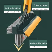 Bathroom Cleaning Brush with Wiper 3 in 1 Tiles Cleaning Brush Floor Scrub Bathroom Brush with Long Handle 120° Rotate Bathroom Floor Cleaning Brush Home Kitchen (3 in 1 Brush)
