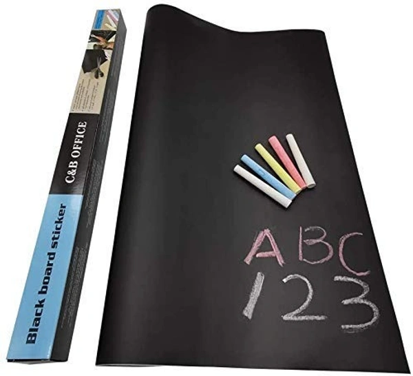 (45x200cm) Wall Sticker Removable Decal Chalkboard with 5 Chalks for Home School Office College Room Kitchen Kids
