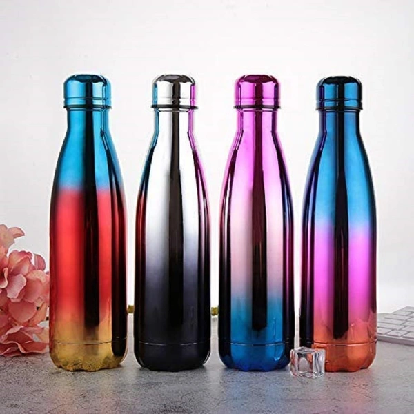 Rainbow Water Bottle, Multicolour Flask, Stainless Steel Double Wall Vacuum Insulated Water Bottle, Multicolor Tumbler, Insulated Water Bottle, Leak Proof Bottle 