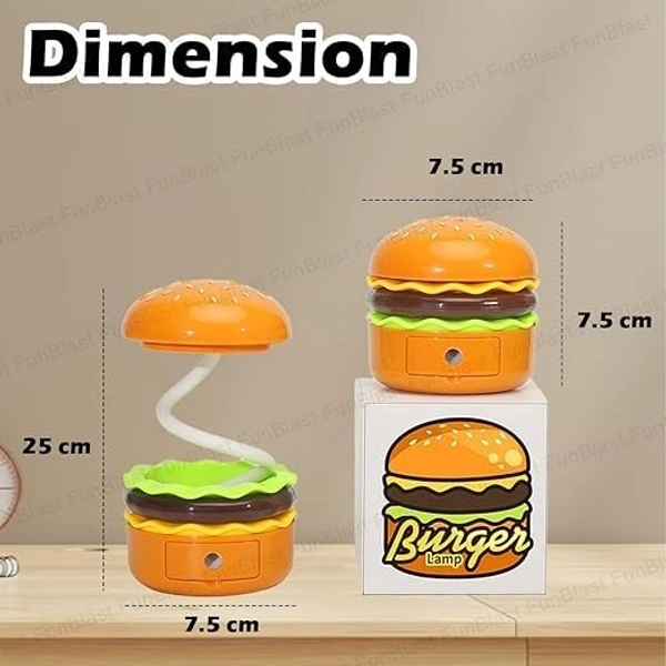 Burger Lamp Rechargable Desk/Table Lamp Light with Sharpener – Stylish and Functional Lighting Solution for Your Home and Office