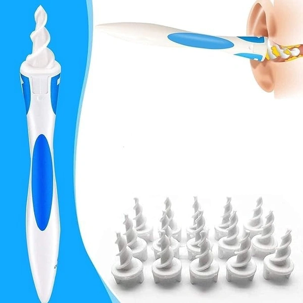 Plastic Ear Wax Vac Remover Kit And Ear Cleaner Smart Swab Easy Earwax Removal with 16 Disposable Soft Tips Ear Wax Cleaner (Smart swab)