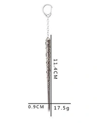 Textured Metal Harry Potter Wand Key Chain
