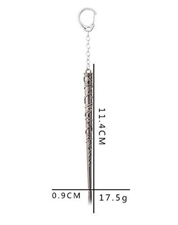 Textured Metal Harry Potter Wand Key Chain